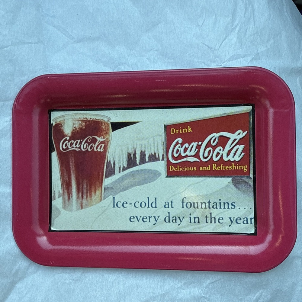 Vintage 1991 Coca-Cola Tray Advertisement Reproduction 1935 Ad 6 1/2" x 4 1/2"